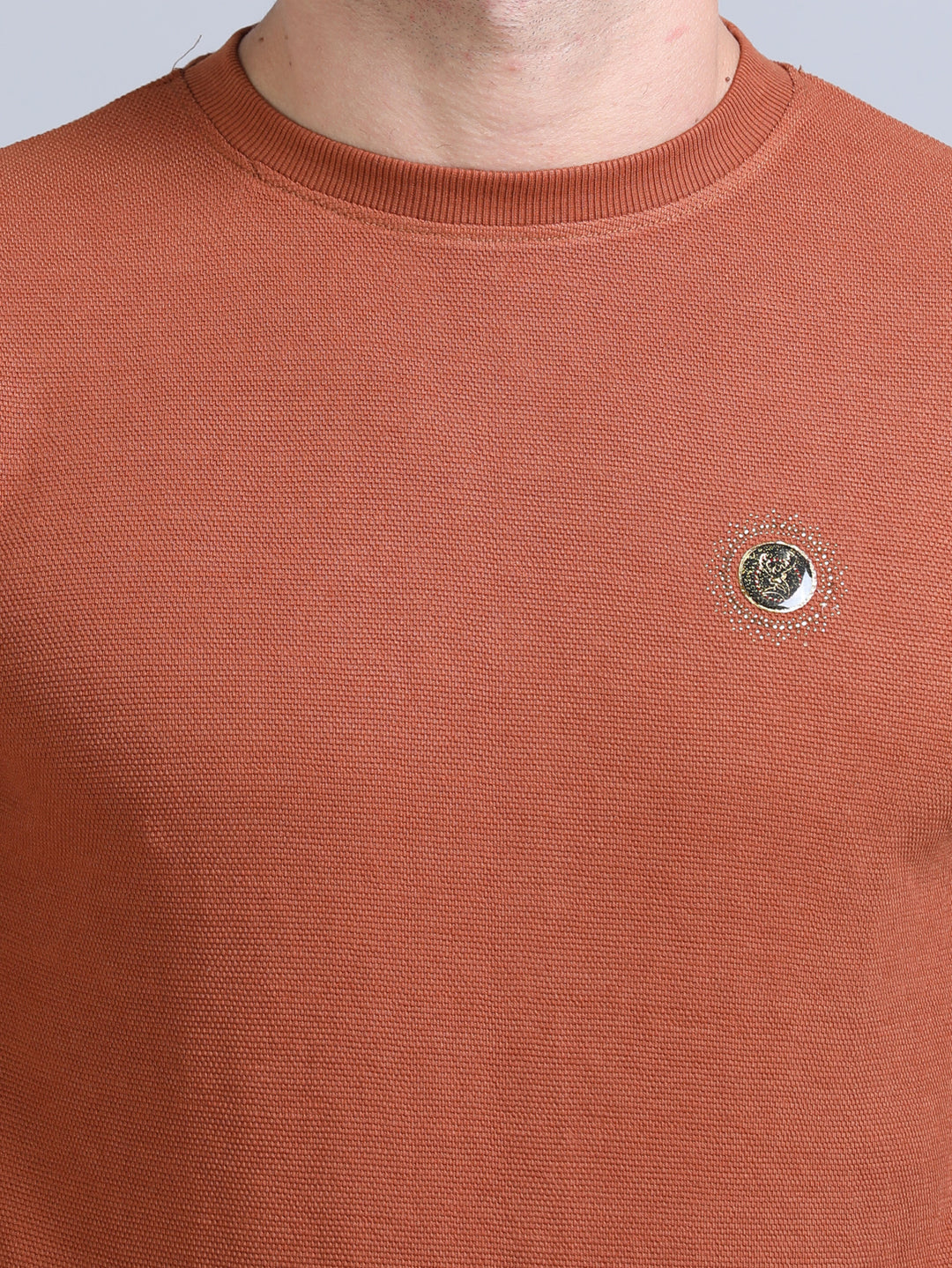 Acrylic Saddle Brown Solid Sweatshirt Sweatshirt Bushirt