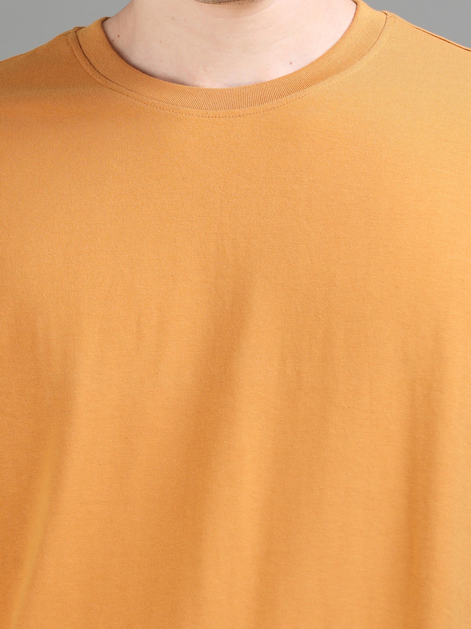 Tan Oversize Solid T-Shirt Oversize T-Shirt Bushirt