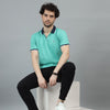 Aqua Green V-Neck Polo T-Shirt Polo Tees Bushirt