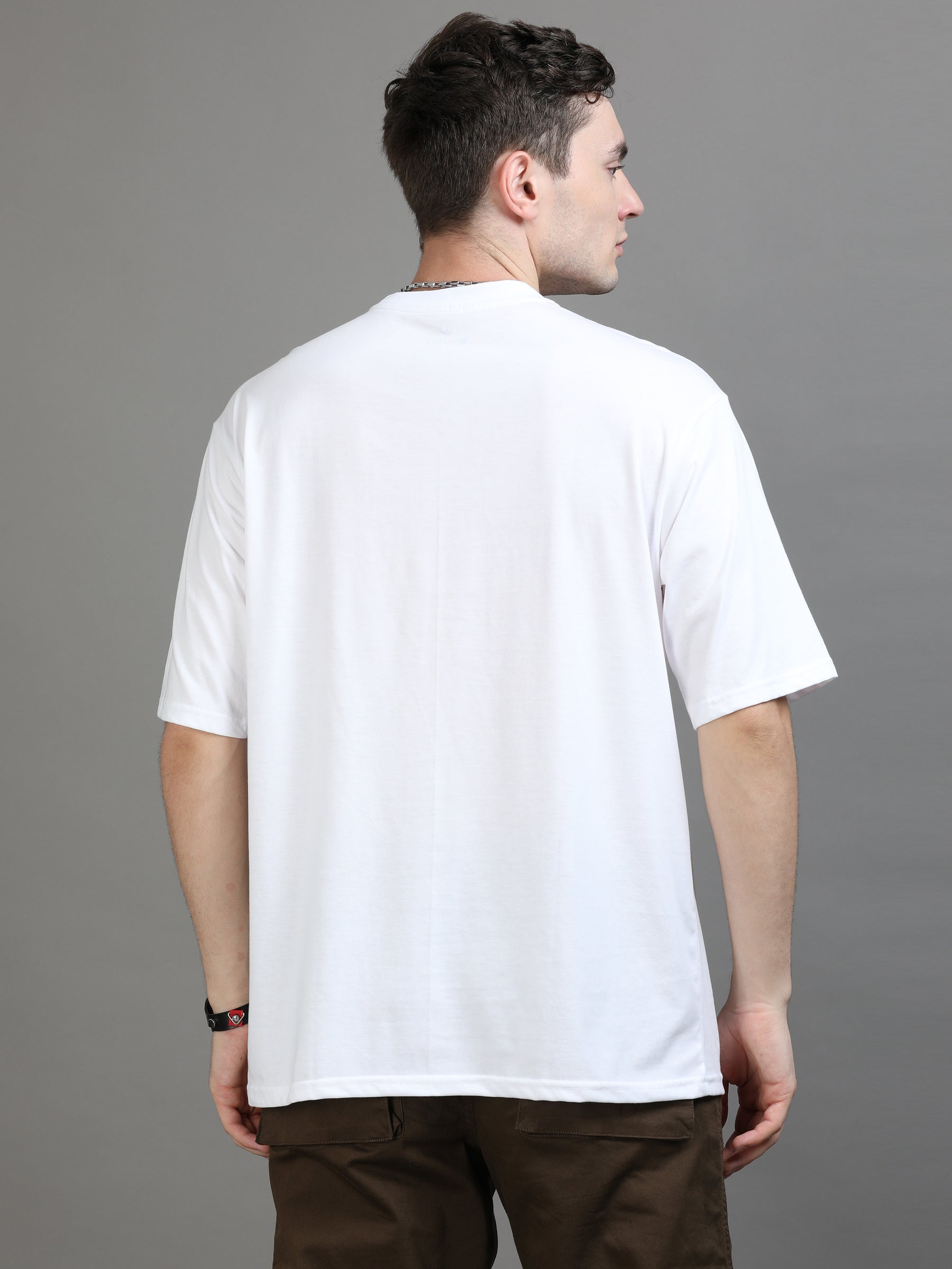 White Oversize Solid T-Shirt Oversize T-Shirt Bushirt
