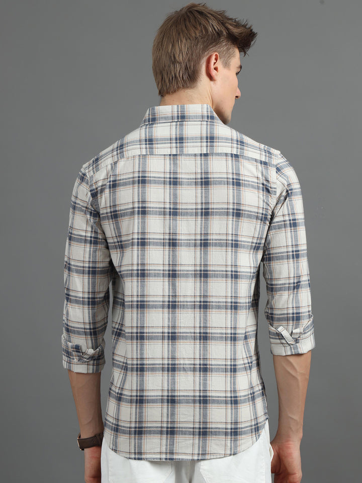 Quaint Beige Checked Shirt Checks Shirt Bushirt
