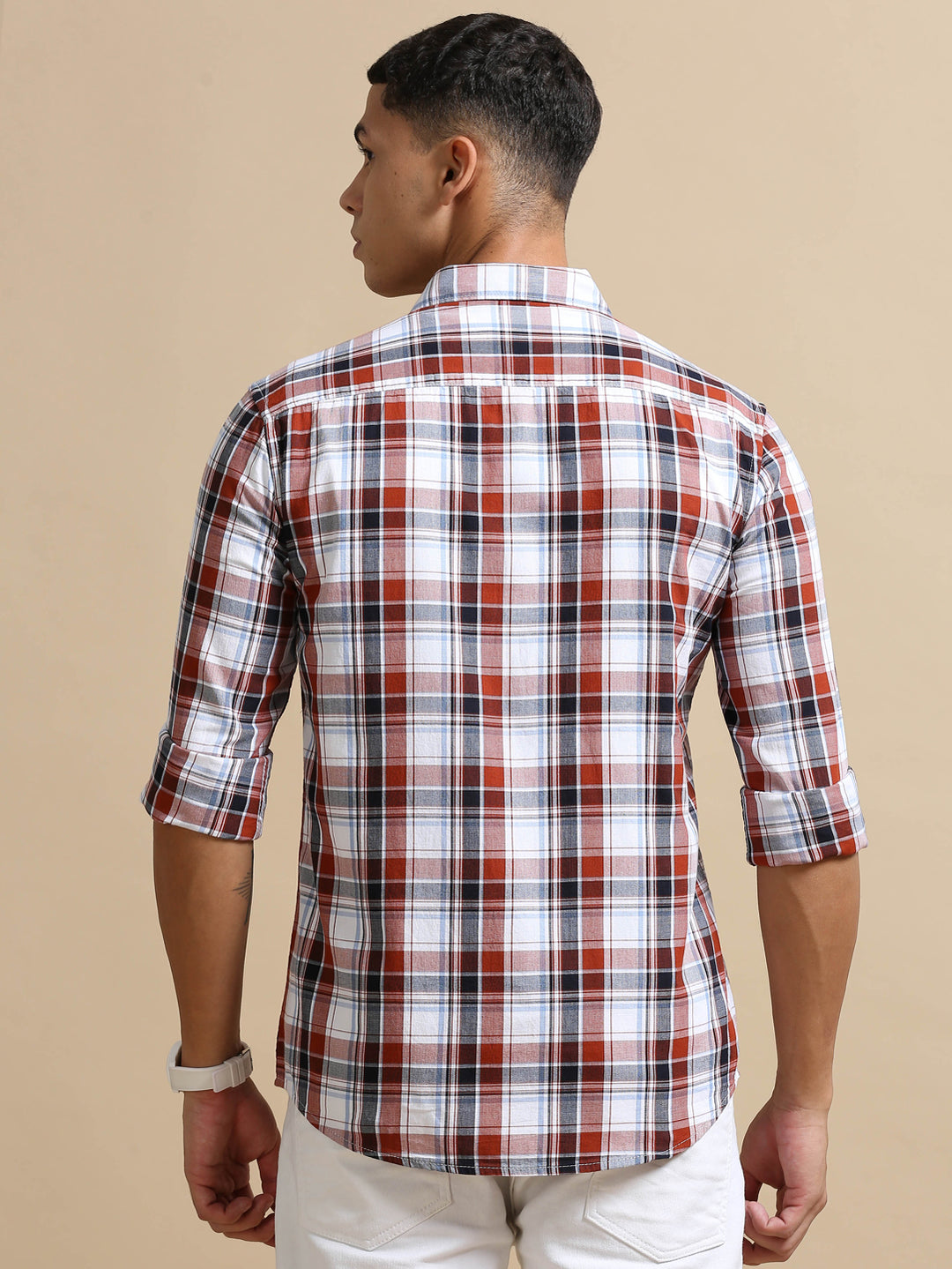 Cannon Brick Red Checks Shirt Checks Shirt Bushirt