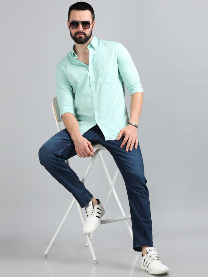 Dark Blue Solid Slim Fit Jeans Jeans Bushirt