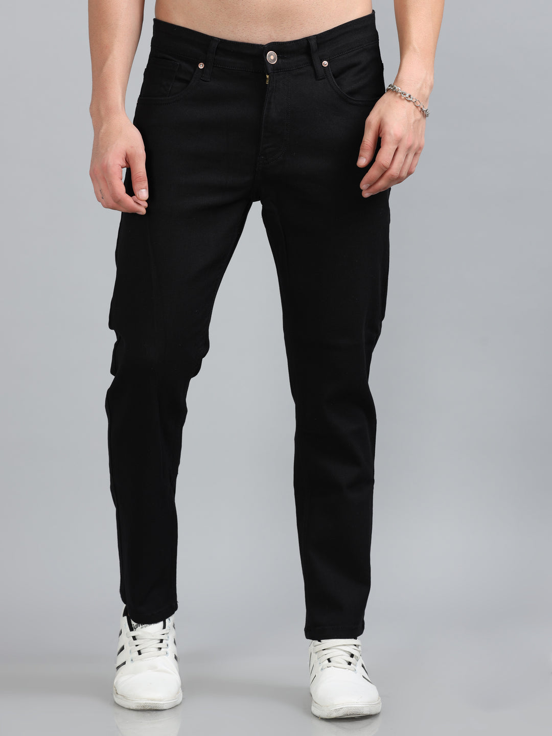 Black Solid Slim Fit Jeans Jeans Bushirt