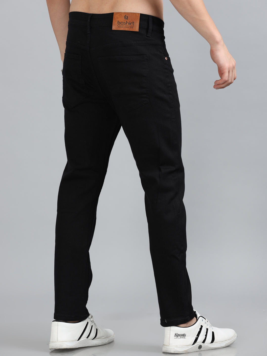Black Solid Slim Fit Jeans Jeans Bushirt