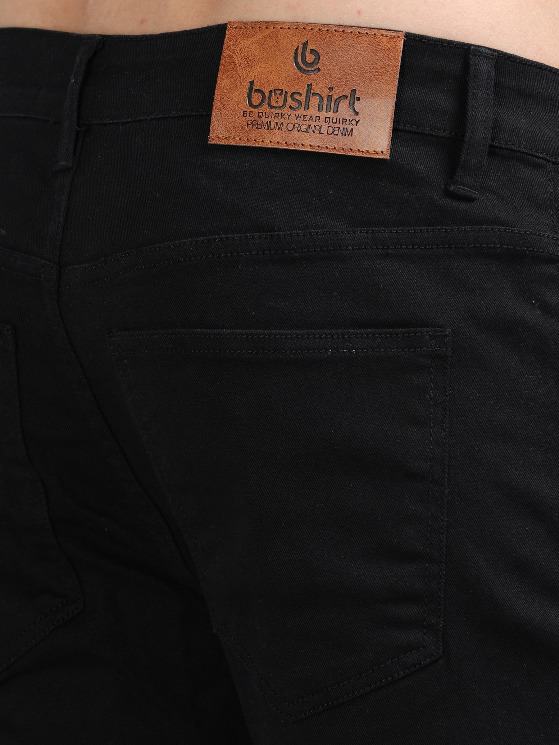 Black Solid Slim Fit Jeans Jeans Bushirt
