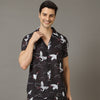 Flamingo Black Co-Ords Regular Size Co-Ords Bushirt
