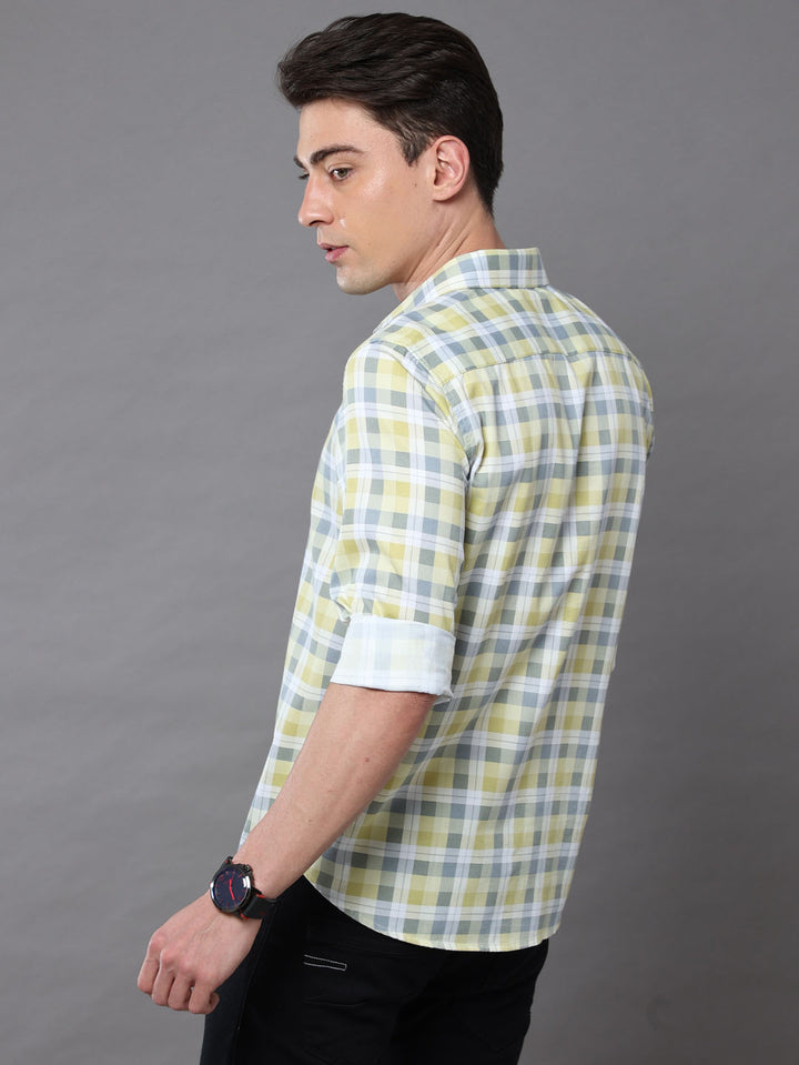 Pale Yellow Checks Shirt Checks Shirt Bushirt