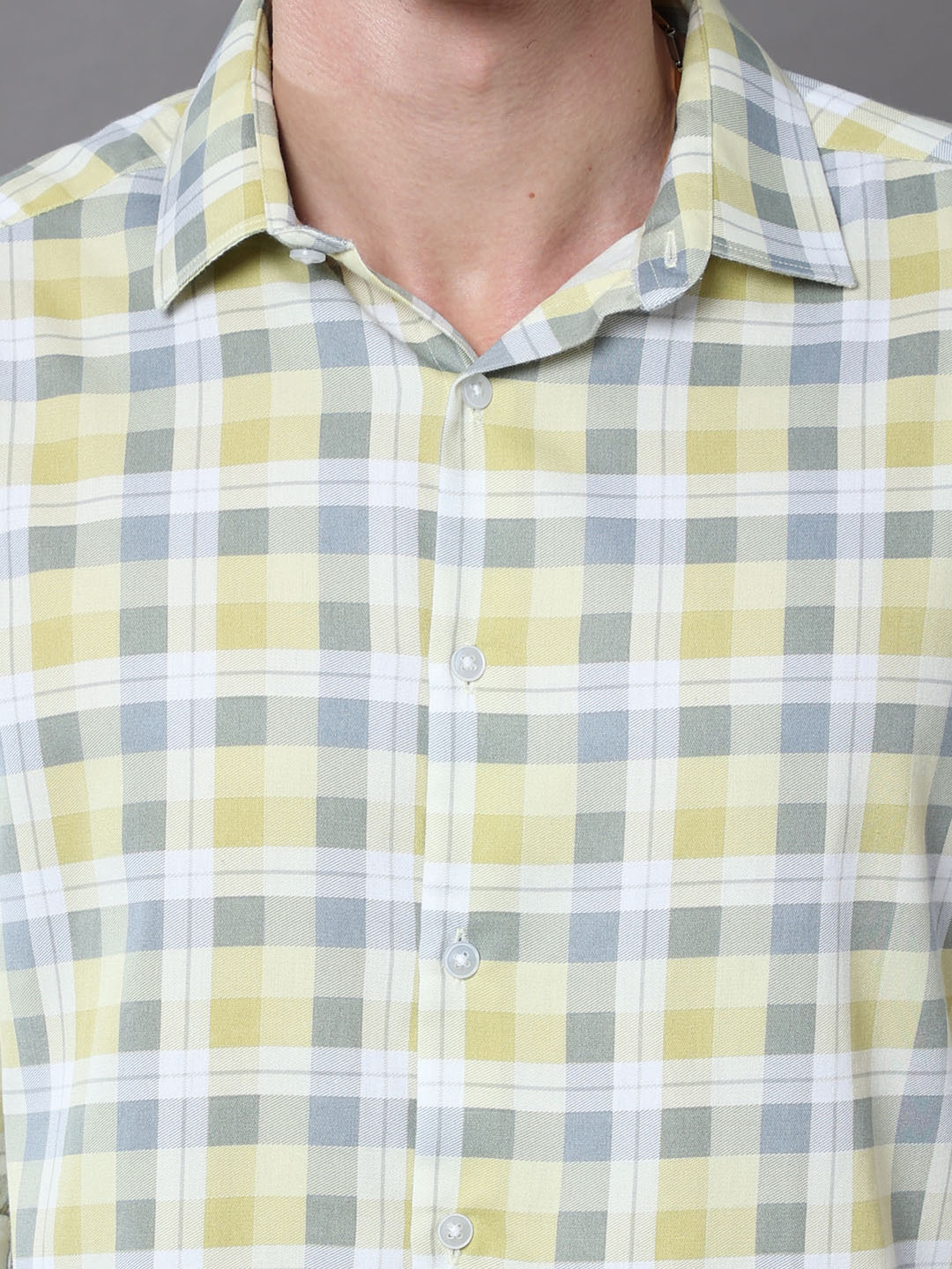 Pale Yellow Checks Shirt Checks Shirt Bushirt