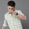 Pale Yellow Checks Shirt Checks Shirt Bushirt