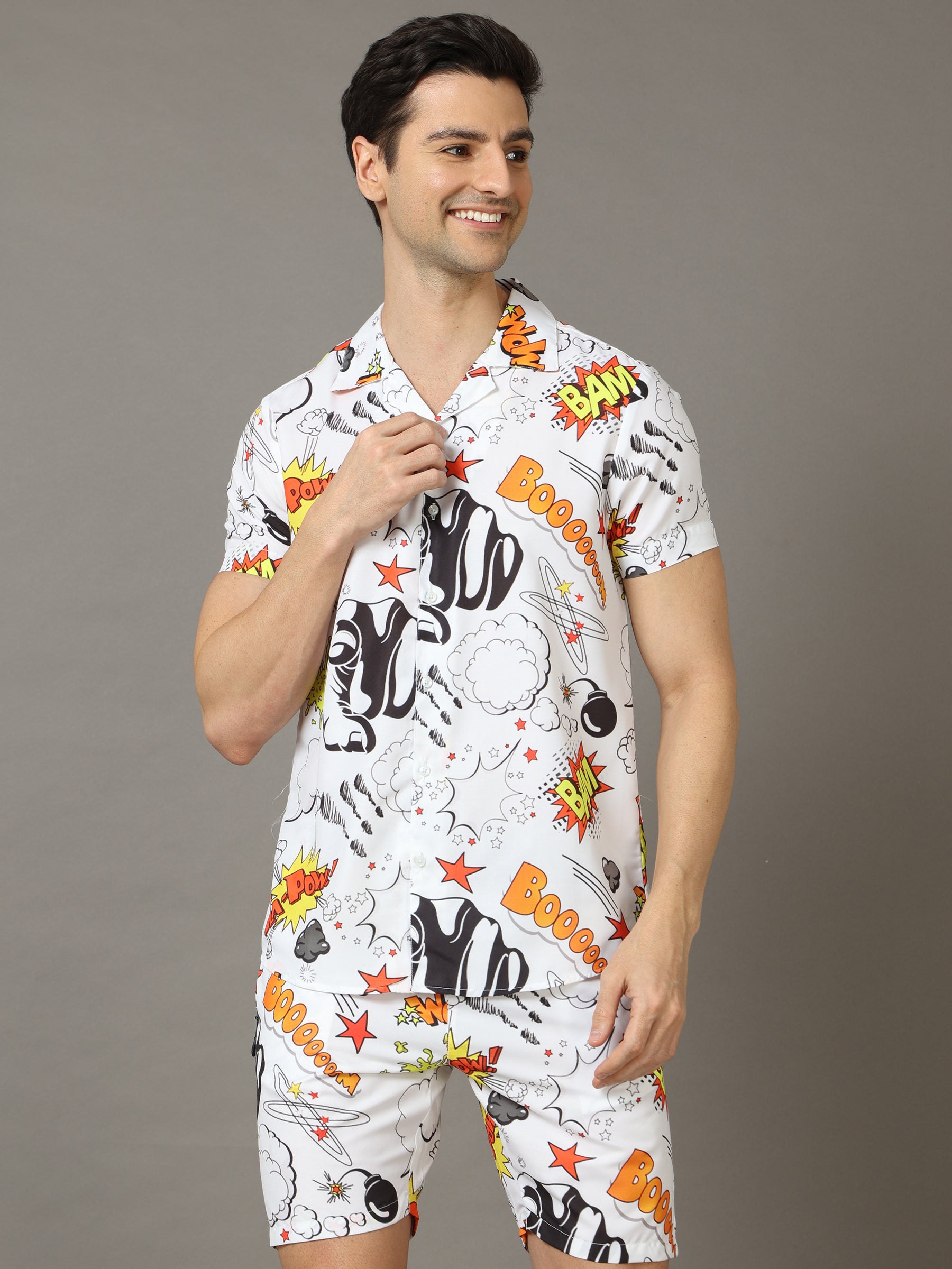 Boom Bam White Co-Ords Co-Ords Bushirt