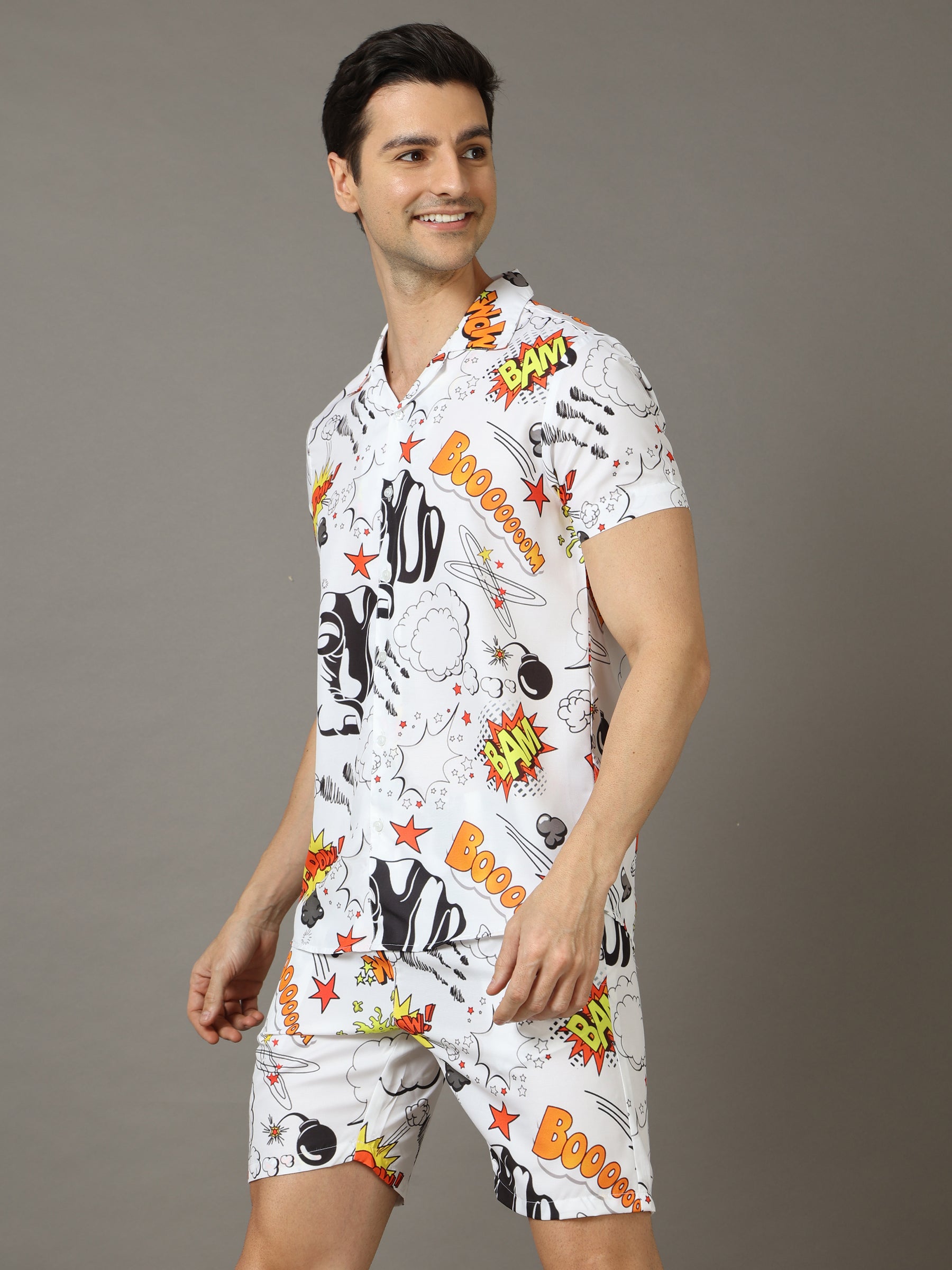 Boom Bam White Co-Ords Co-Ords Bushirt