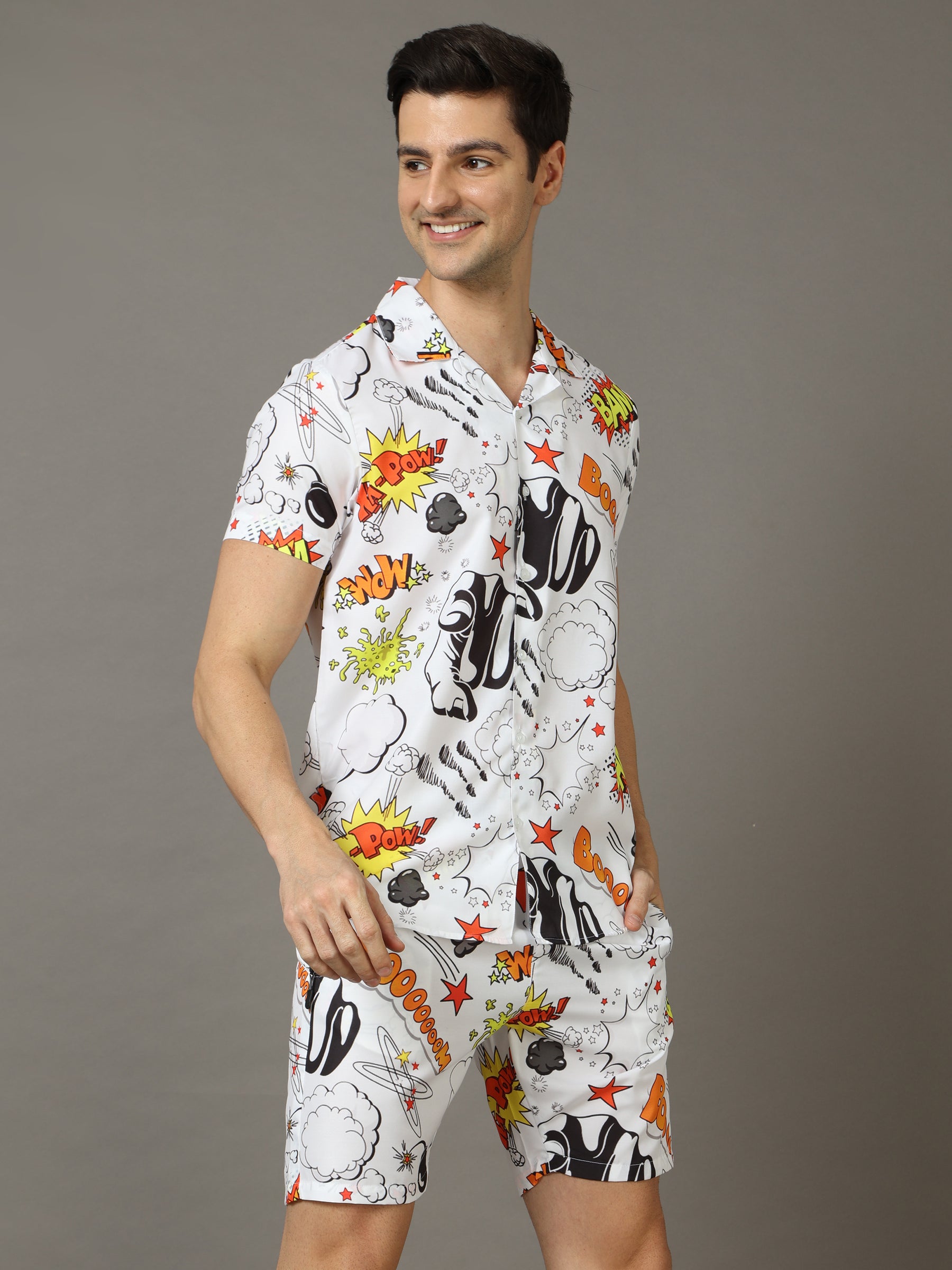 Boom Bam White Co-Ords Co-Ords Bushirt