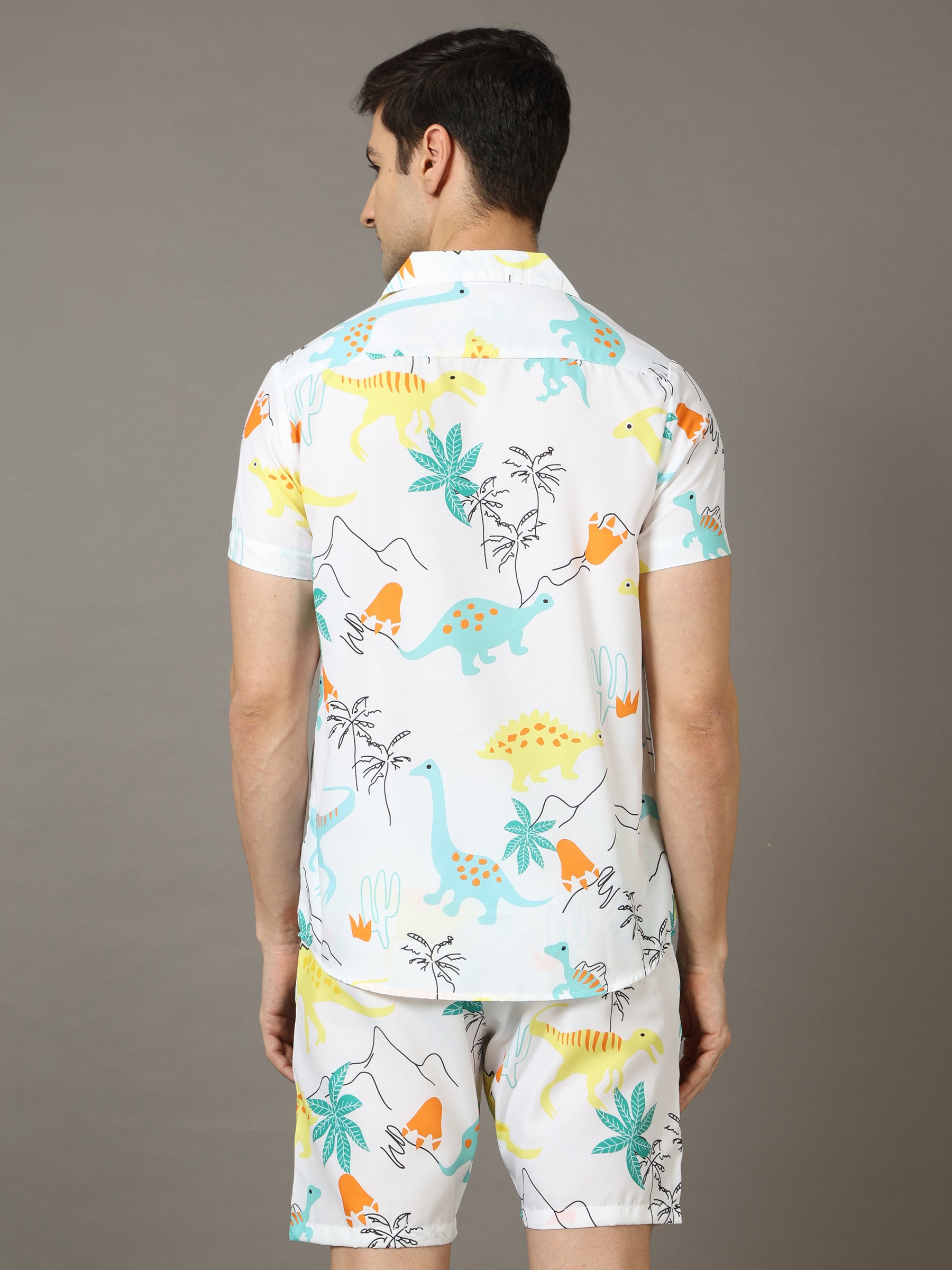 Funny Cartton White Co-Ords Co-Ords Bushirt