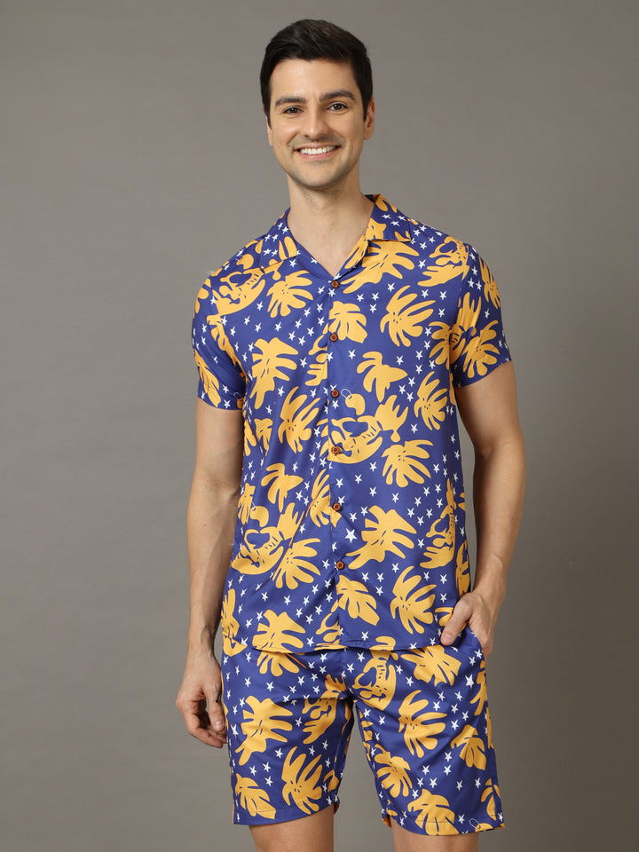 Delicosa Royal Blue Regular Size Co-Ords Bushirt