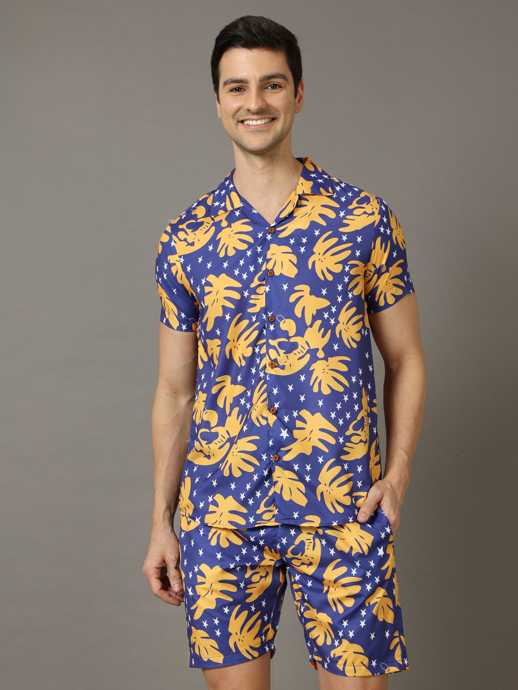 Delicosa Royal Blue Co-Ords Bushirt