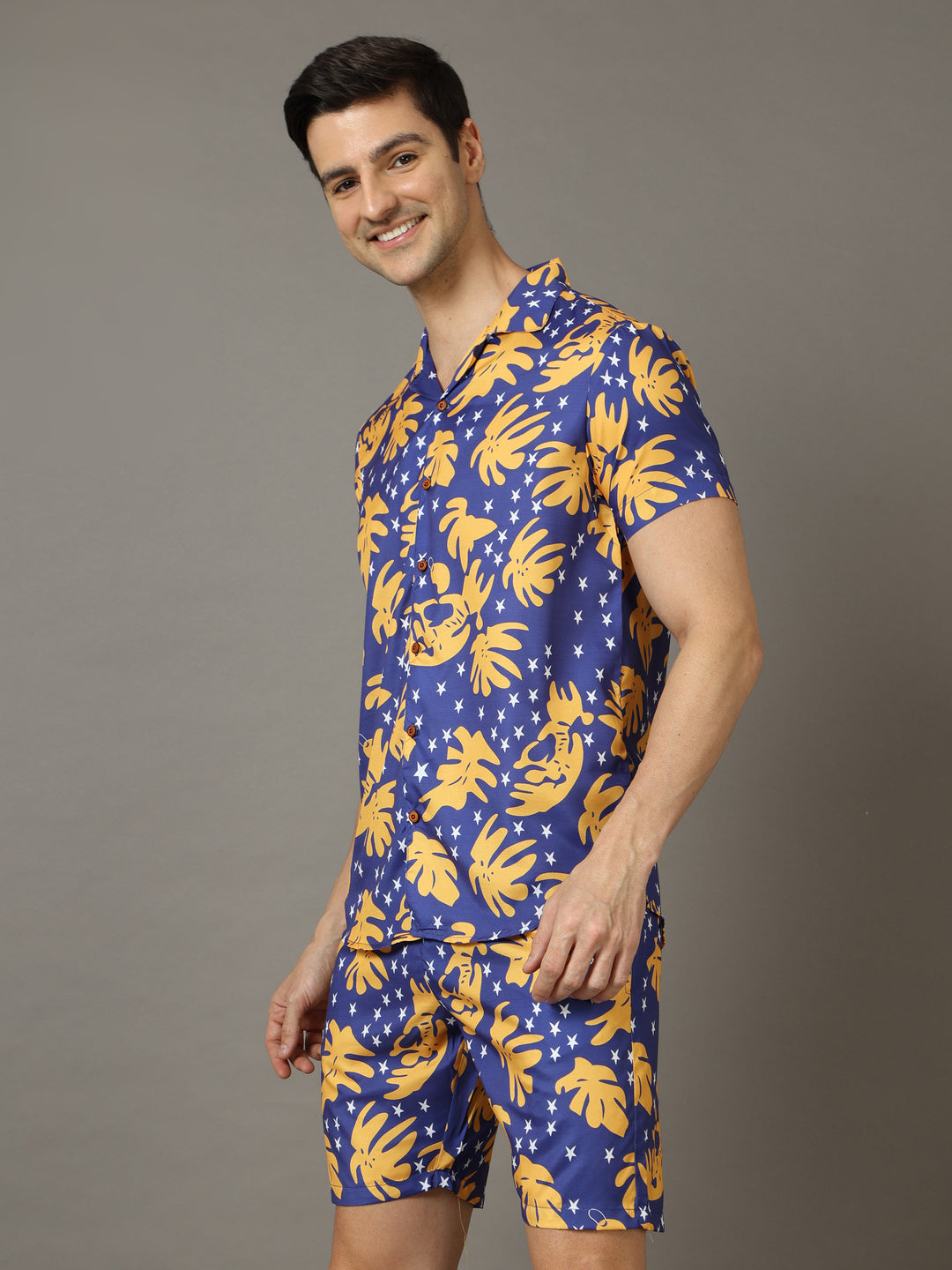 Delicosa Royal Blue Regular Size Co-Ords Bushirt