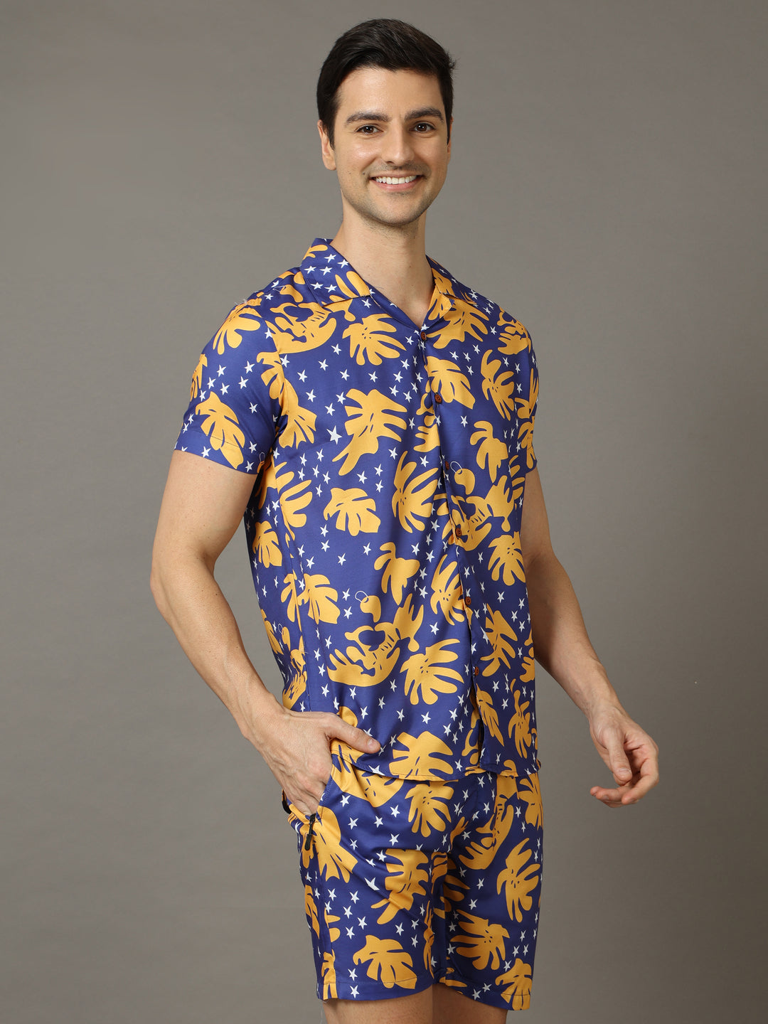 Delicosa Royal Blue Regular Size Co-Ords Bushirt