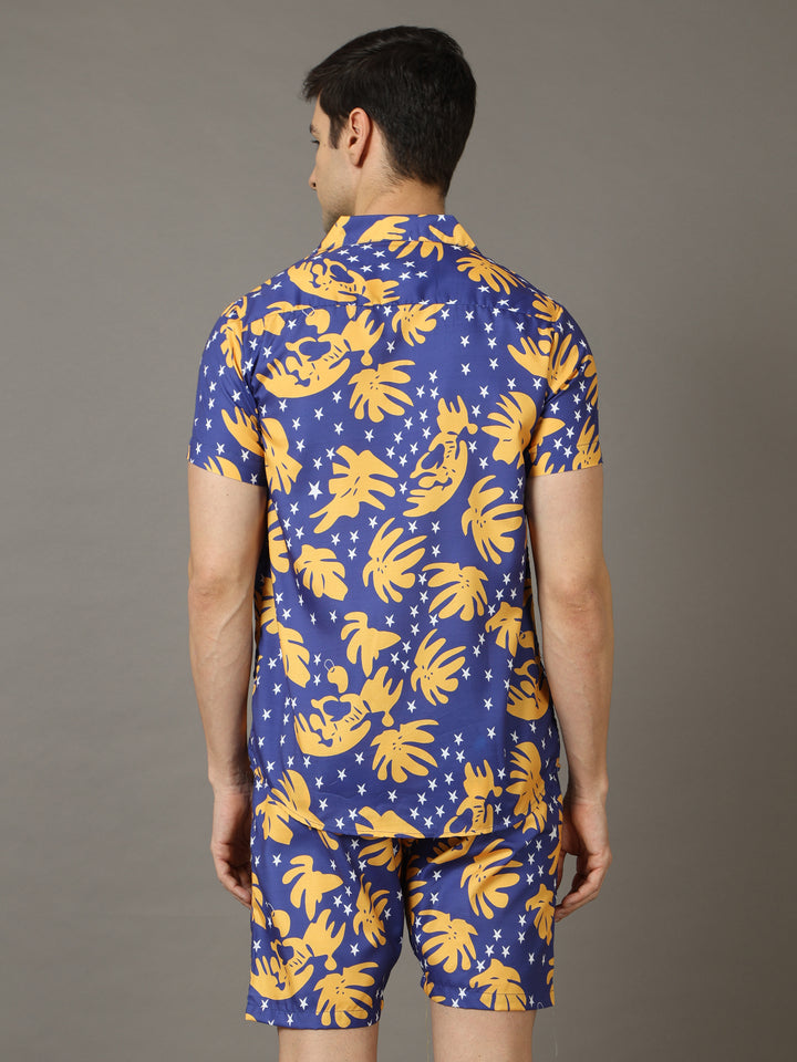 Delicosa Royal Blue Regular Size Co-Ords Bushirt