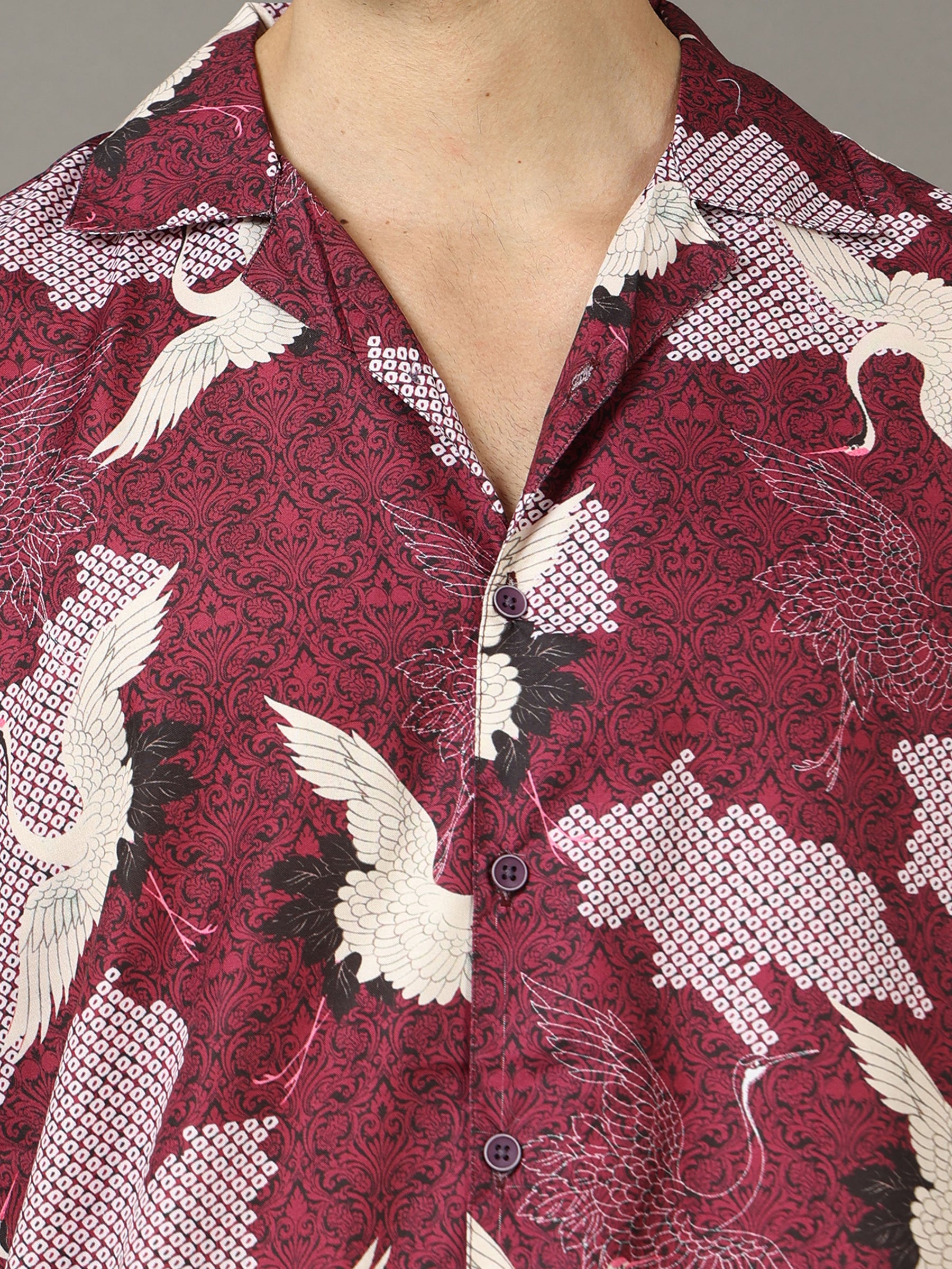Flamingo Wine Co-Ords Co-Ords Bushirt