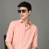 Herringbone Peach Stretch Shirt Solid Shirt Bushirt