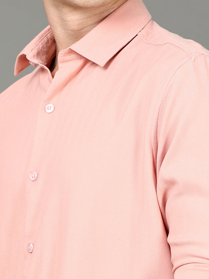 Herringbone Peach Stretch Shirt Solid Shirt Bushirt   