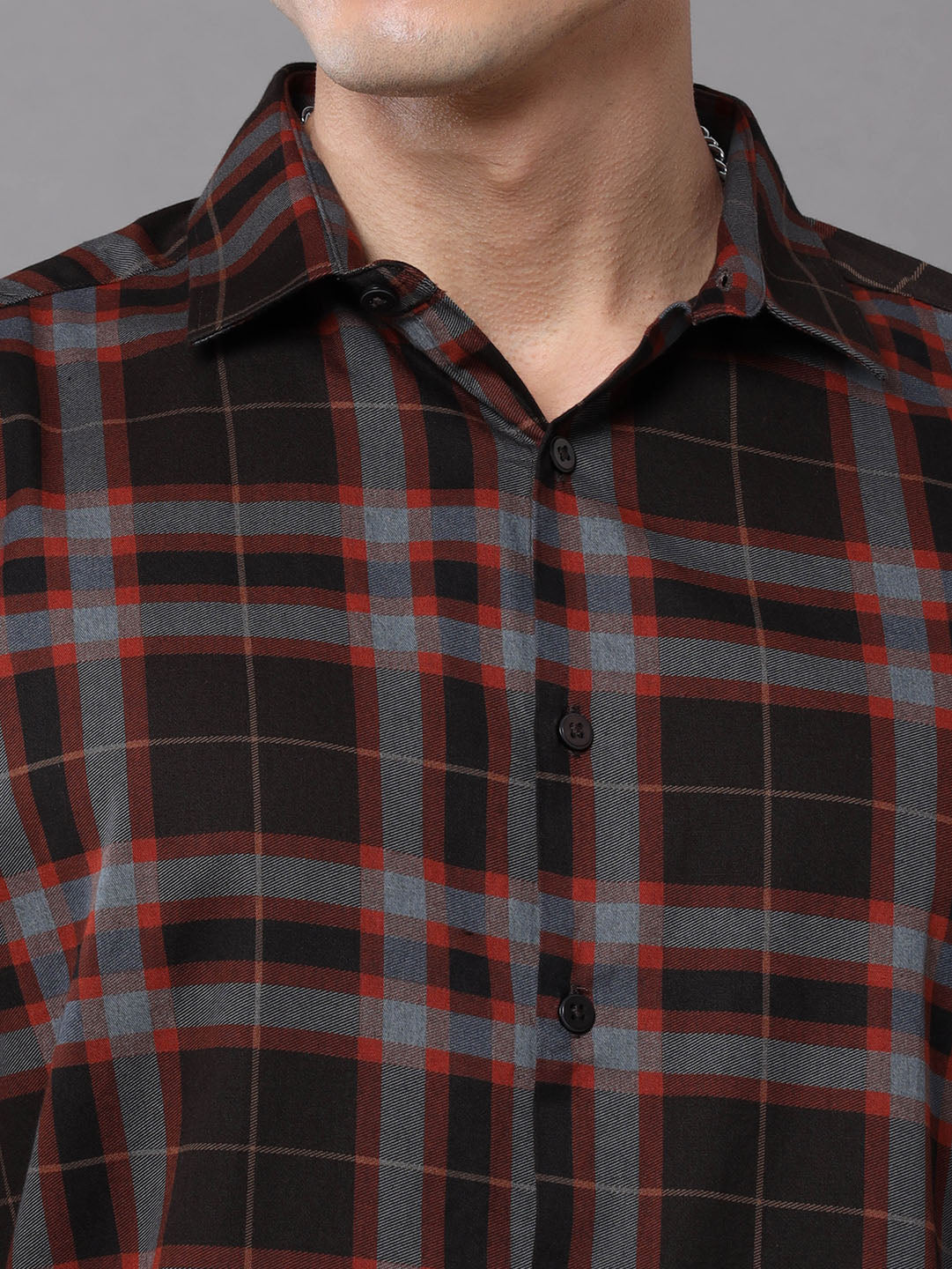 Taupe Checks Shirt Checks Shirt Bushirt
