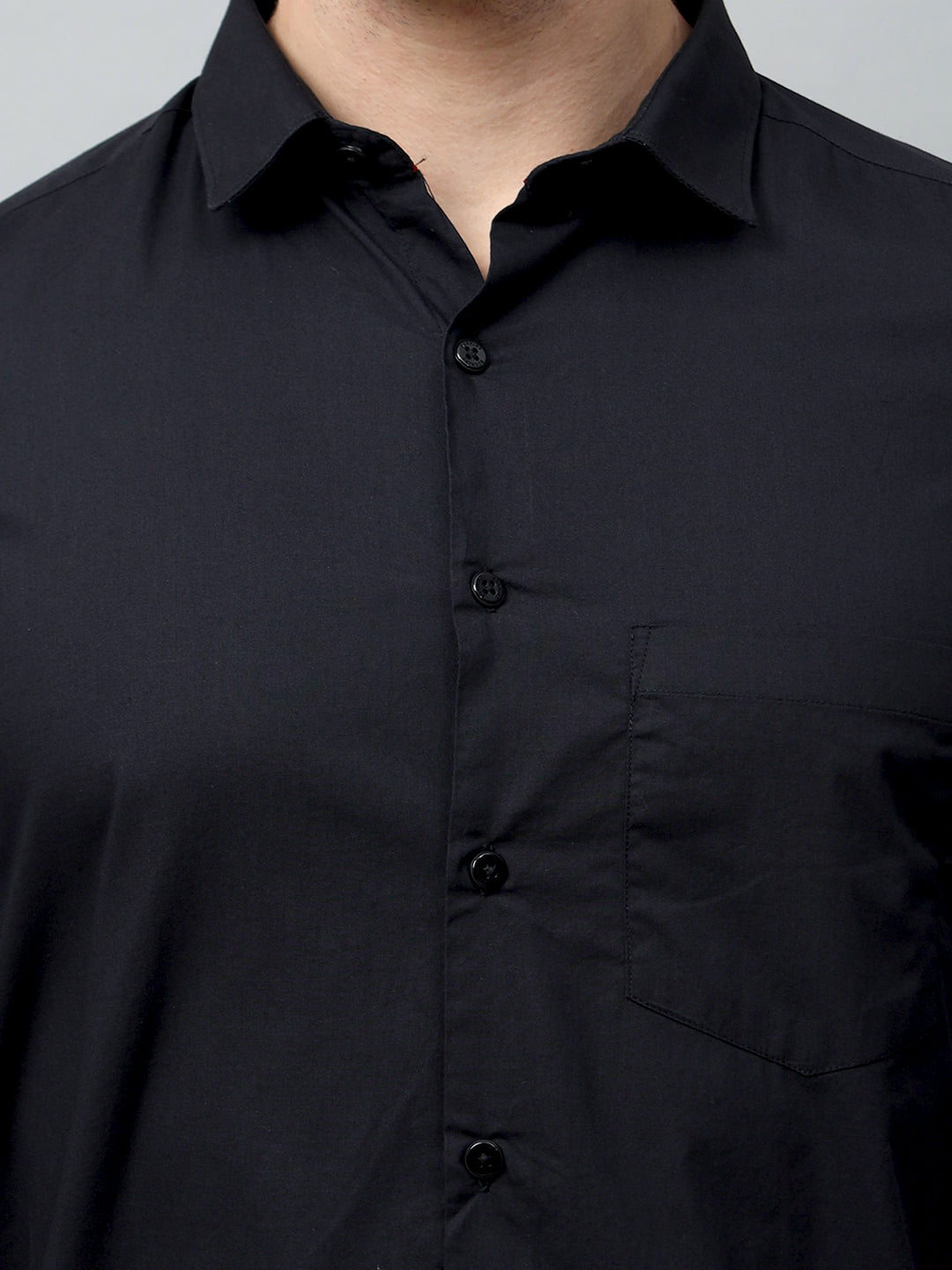 Black Solid Shirt Solid Shirt Bushirt   