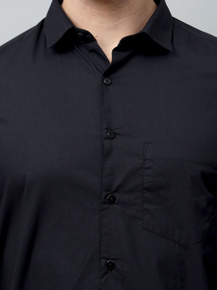 Black Solid Shirt Solid Shirt Bushirt   