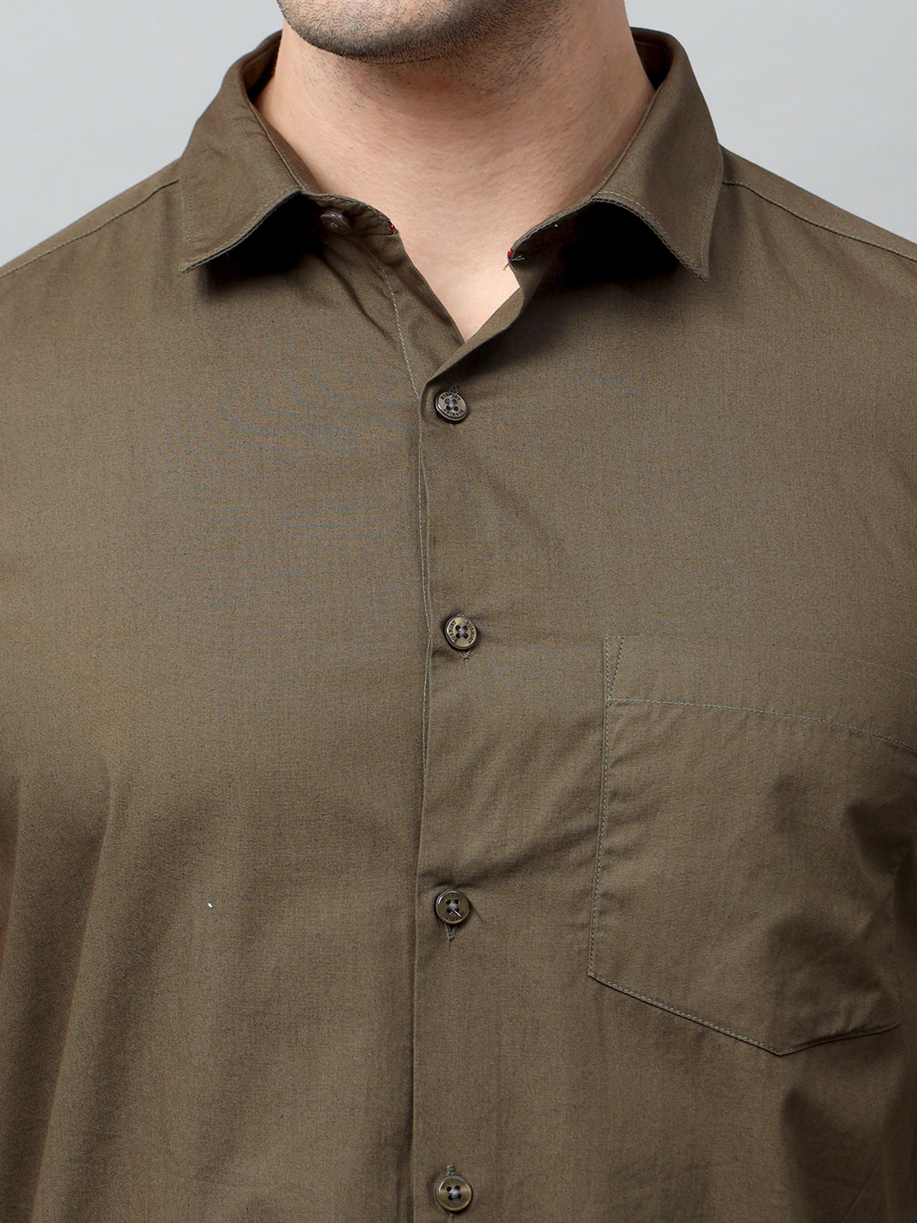 Moss Green Solid Shirt Solid Shirt Bushirt