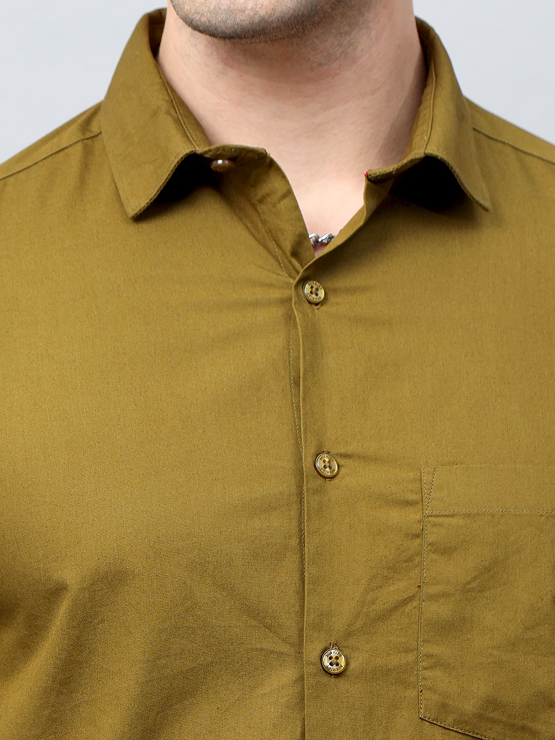 Fern Green Solid Shirt Solid Shirt Bushirt