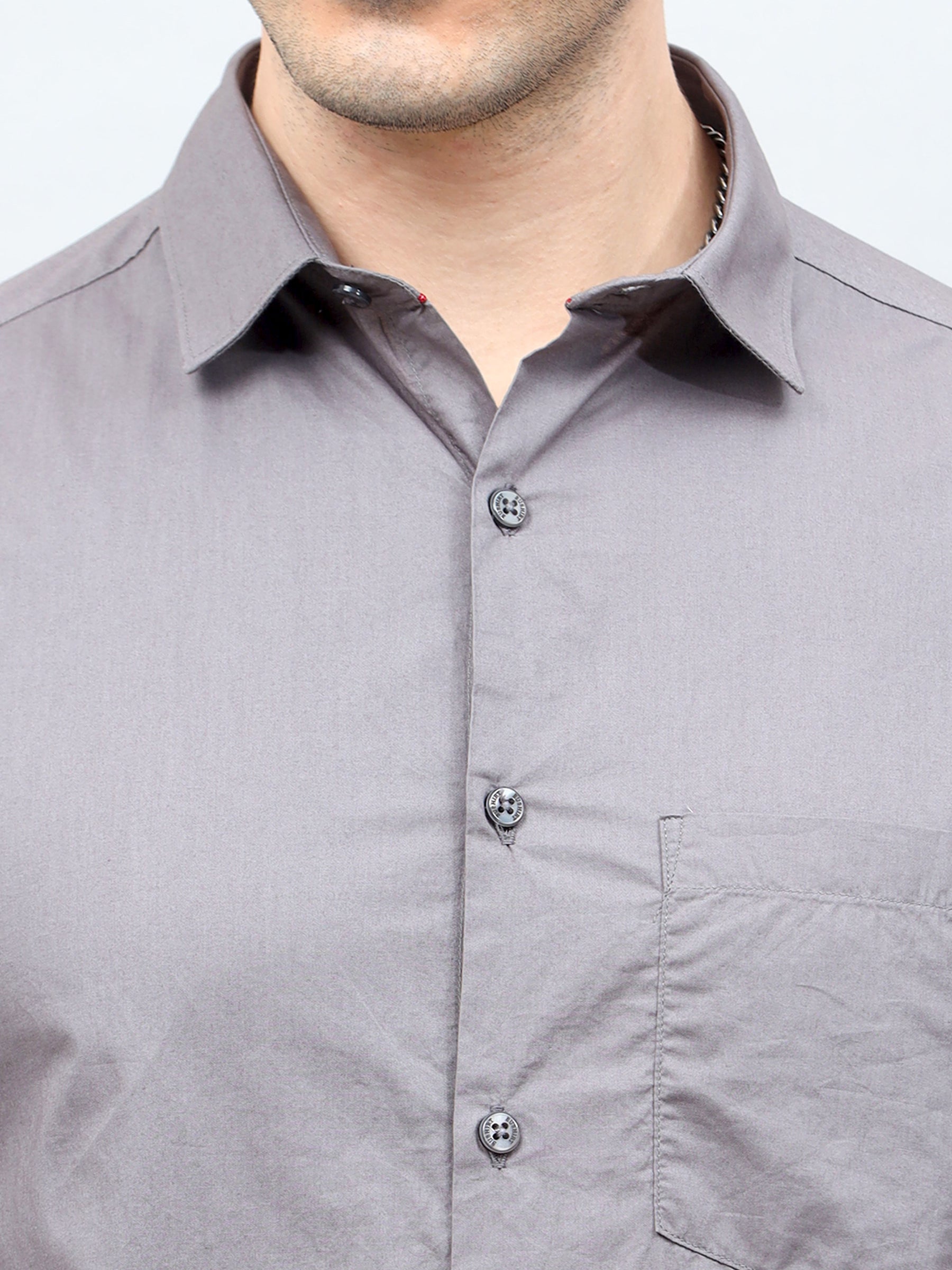 Fog Grey Solid Shirt Solid Shirt Bushirt