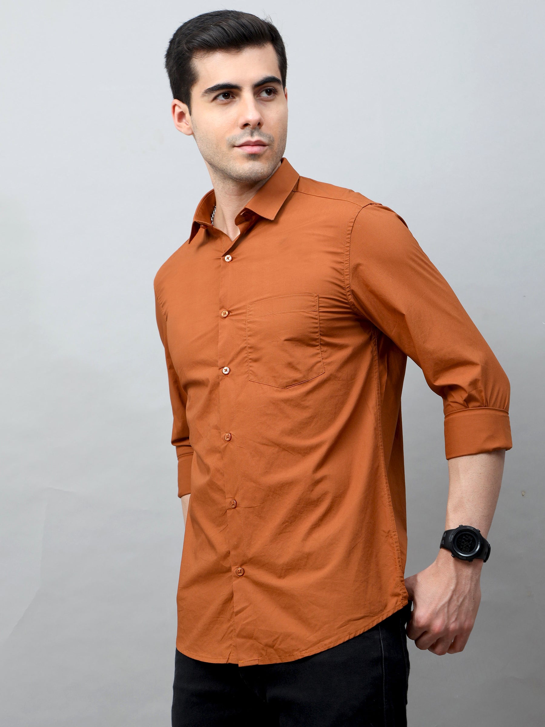 Bronze Solid Shirt Solid Shirt Bushirt