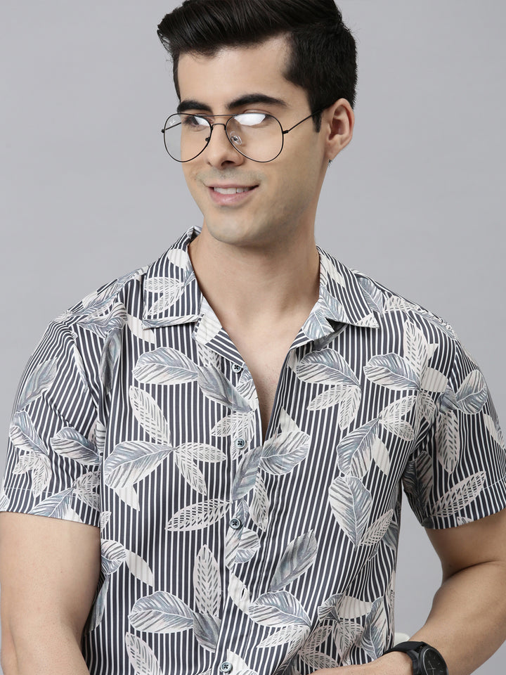 Ovate Leaf Shirt Printed Shirt Bushirt