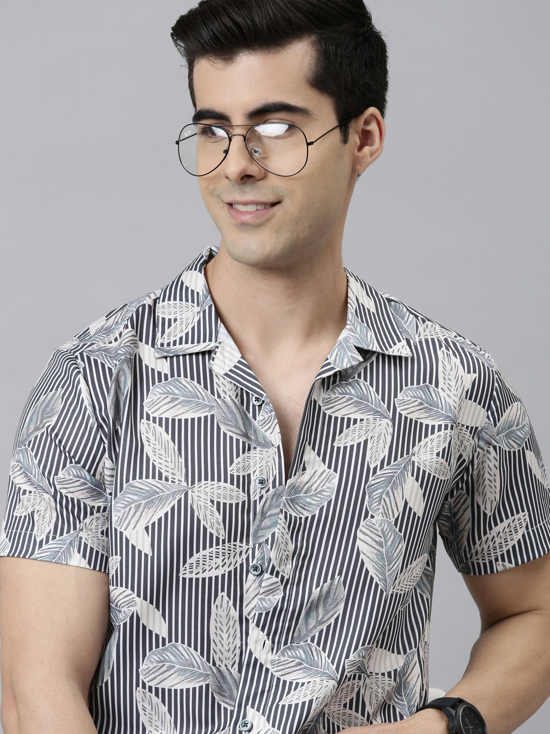 Ovate Leaf Shirt Printed Shirt Bushirt