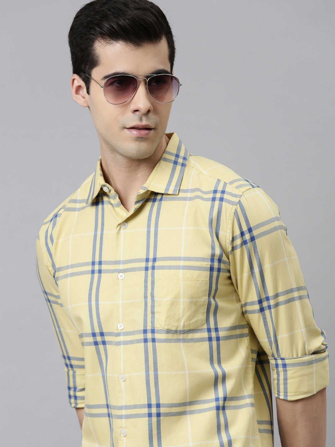 Heritage Yellow Checks Shirt Checks Shirt Bushirt