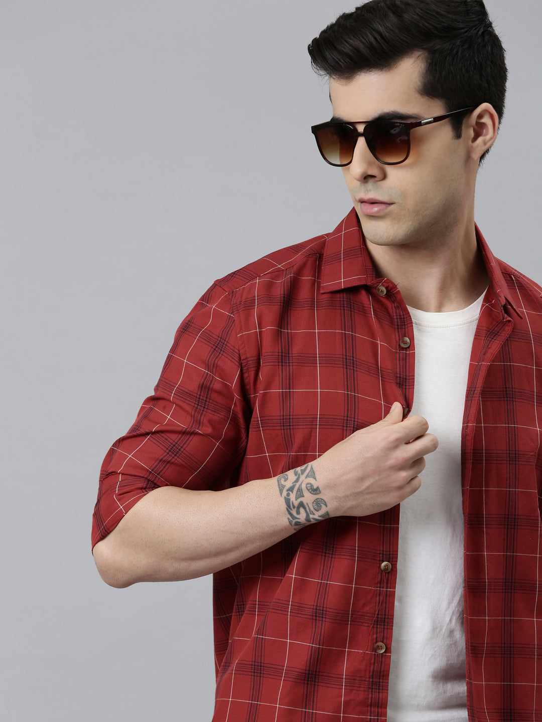 Heritage Red Checks Shirt Checks Shirt Bushirt