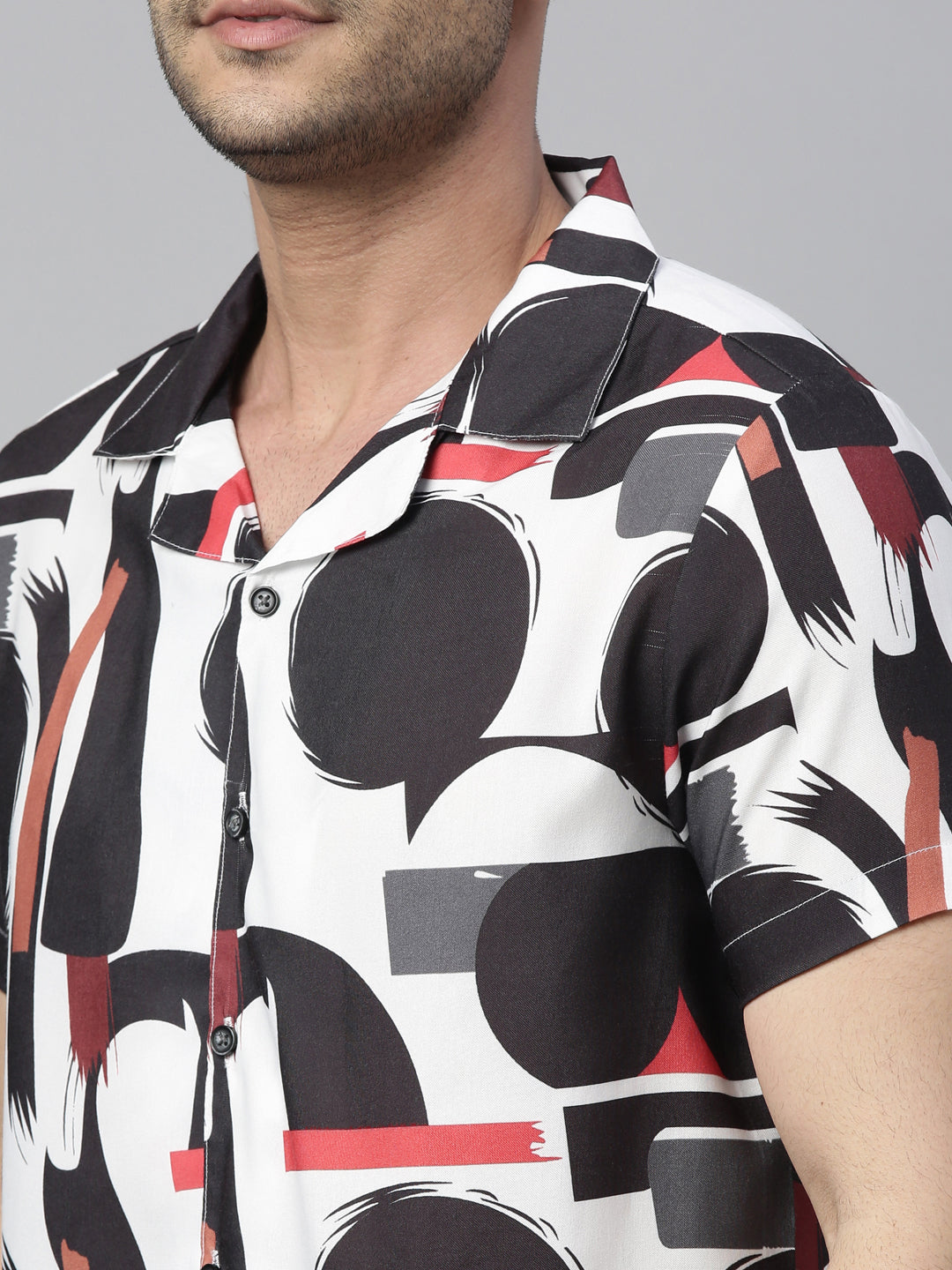 Abstract Black & White Co-Ords Co-Ords Bushirt