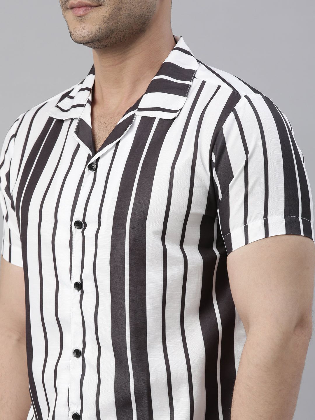 Spruce White Stripe Night Suits Co-Ords Bushirt
