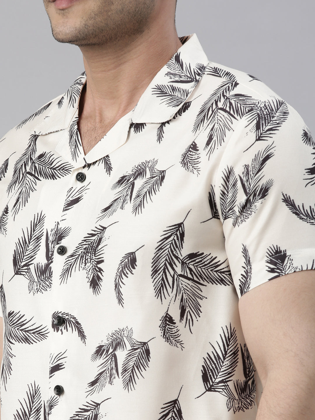 Holiday Coconut Tree Ivory Night Suits Co-Ords Bushirt