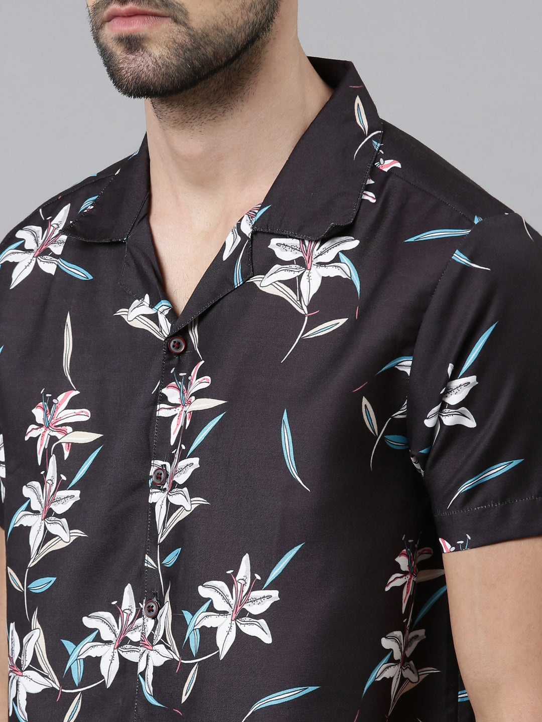 Hibiscus Black Co-Ords Co-Ords Bushirt