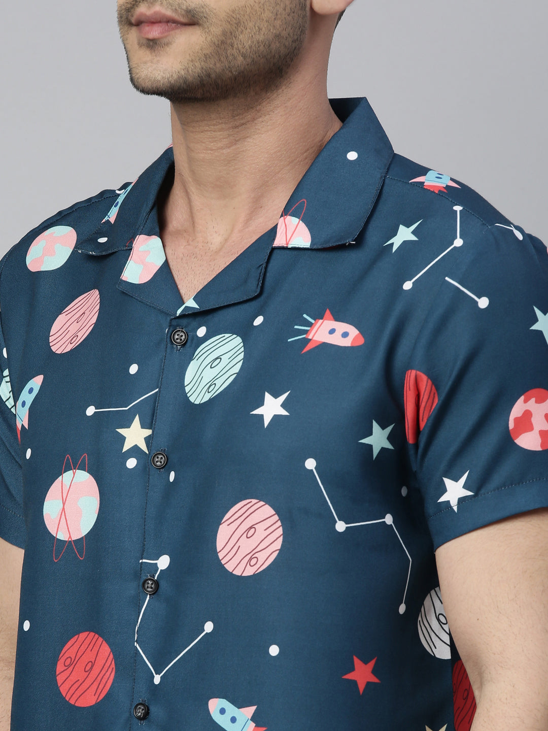 Space Teal Green Co-Ords Co-Ords Bushirt