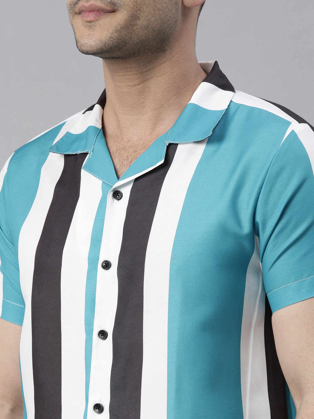 Spruce Blue Stripe Night Suits Co-Ords Bushirt