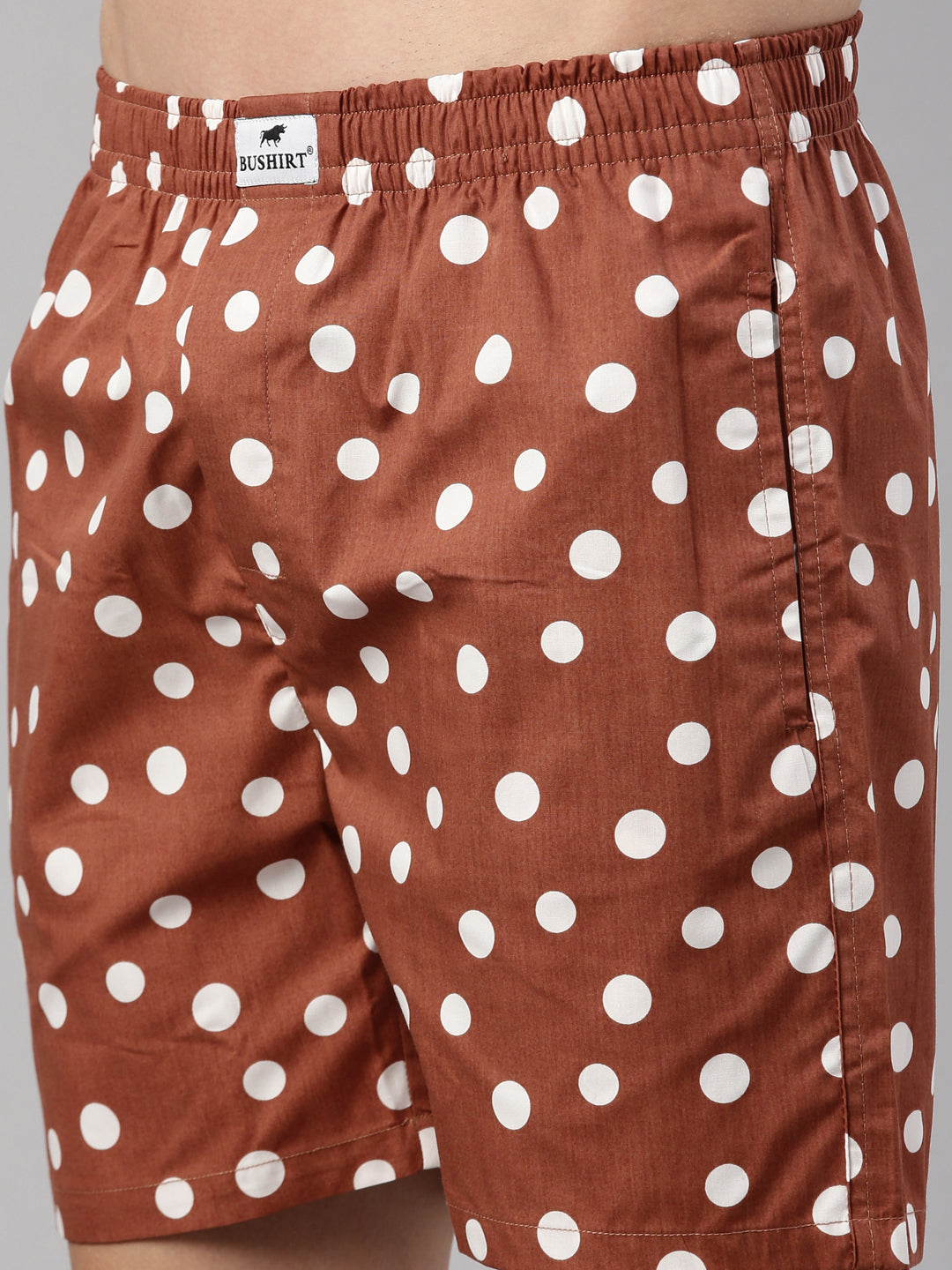 Polka Dots pecan Brown Boxers Boxers Bushirt