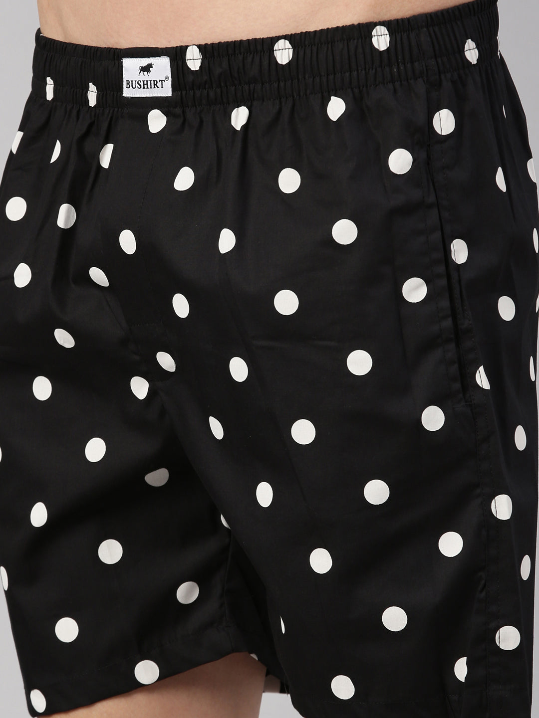 Polka Dots Black Boxers Boxers Bushirt