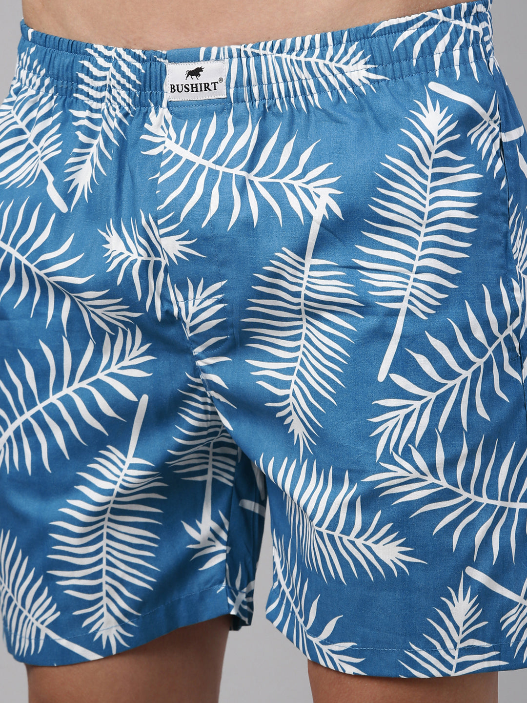 Tropical Leaf Sea Blue Boxers Boxers Bushirt