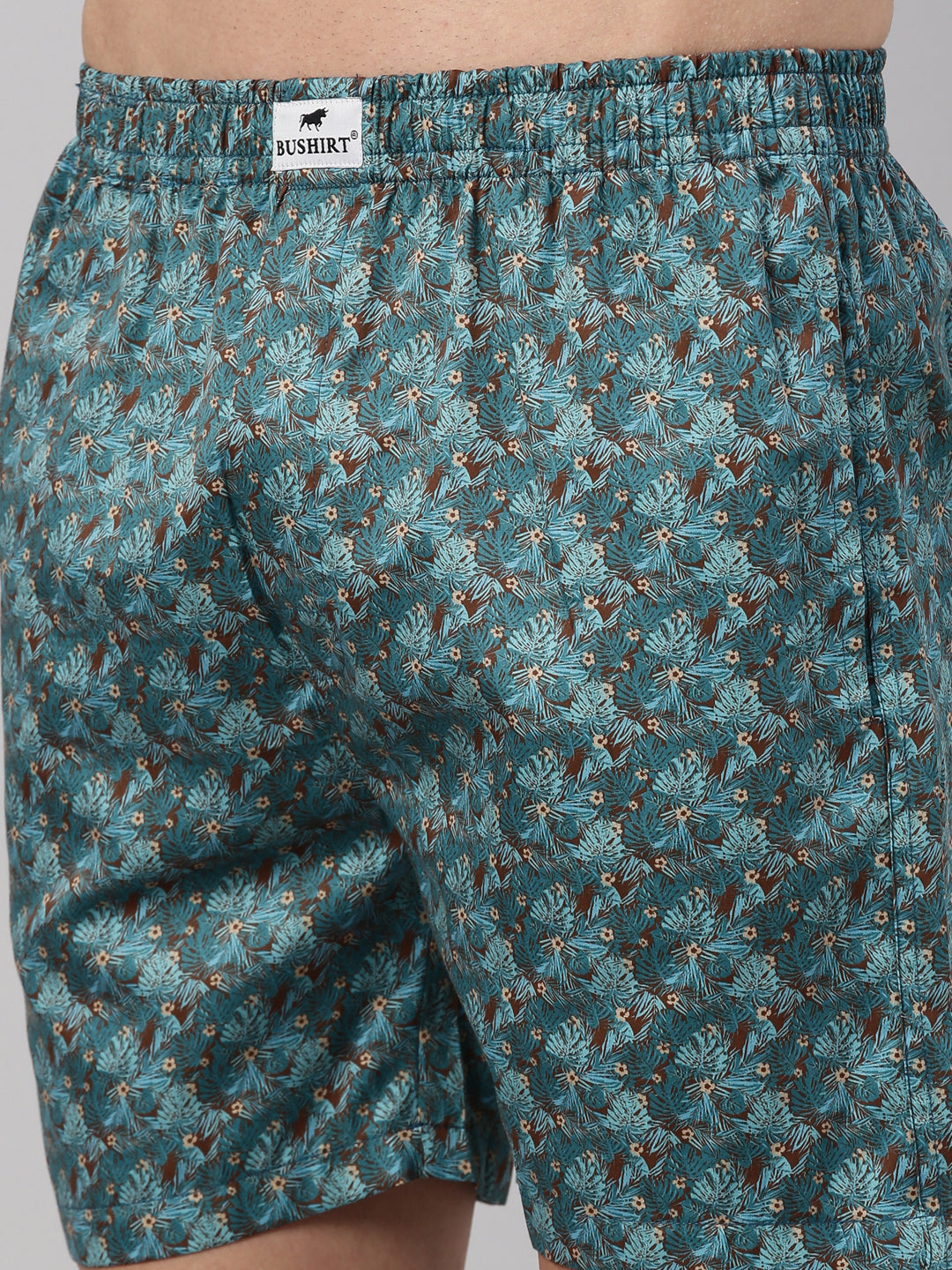 Tropical Leaf Blue Boxers Boxers Bushirt