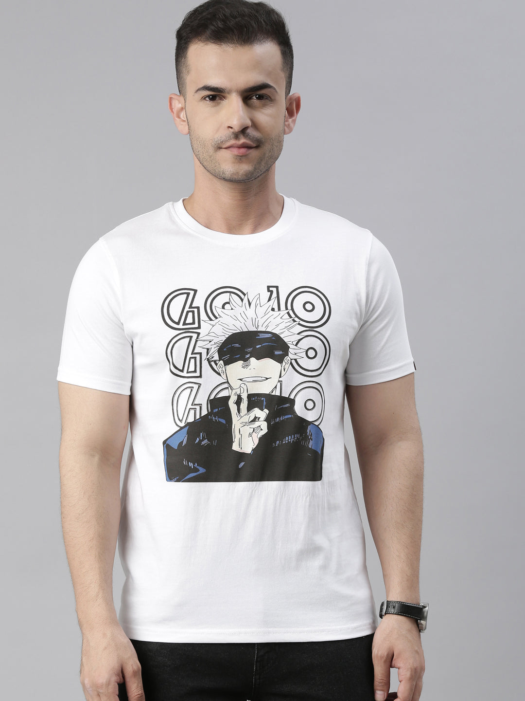 Satoru Gojo - Jujutsu Kaisen White Anime T-Shirt Graphic T-Shirts Bushirt