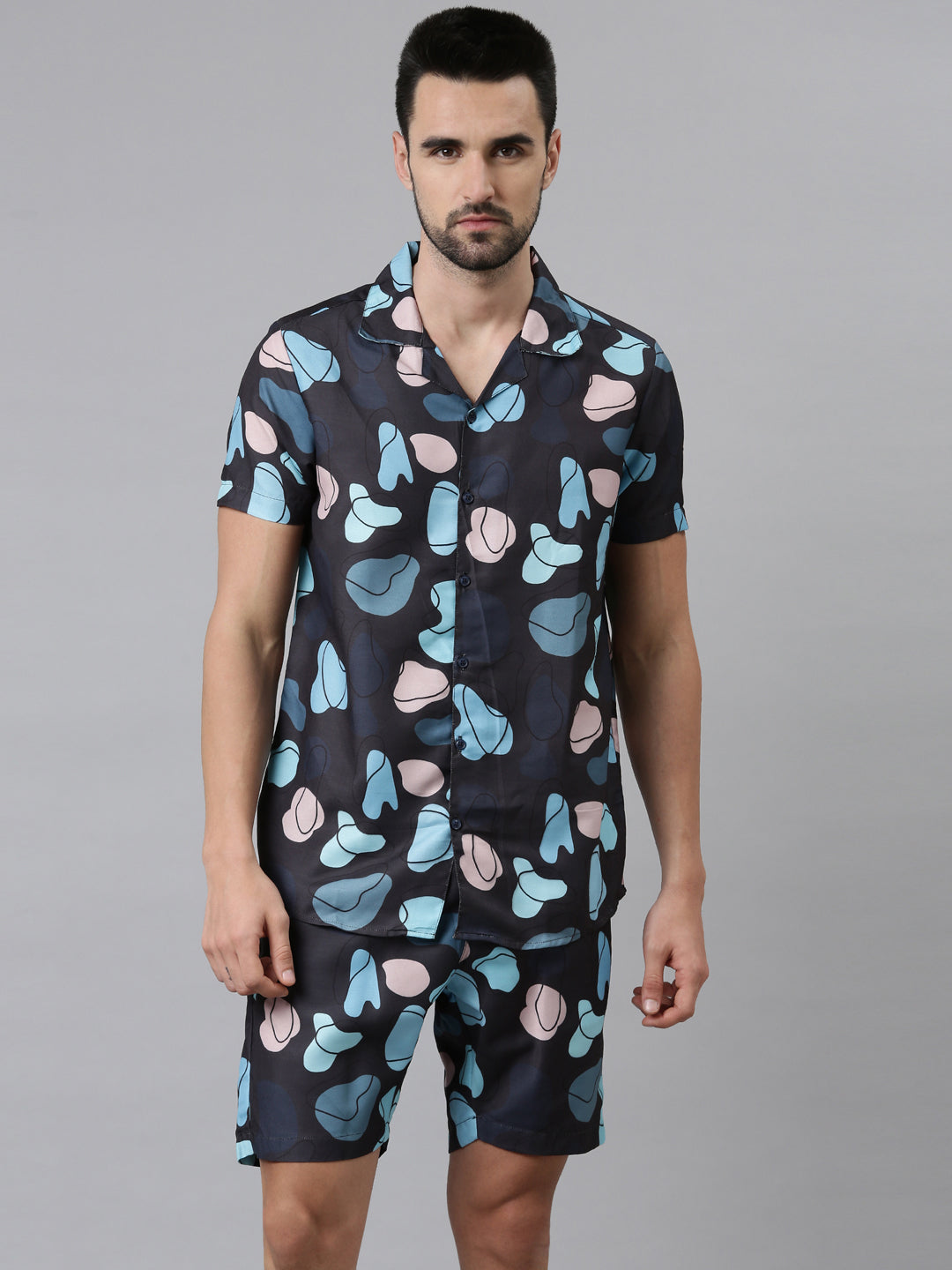 Sky Blue Printed Co-Ords Co-Ords Bushirt