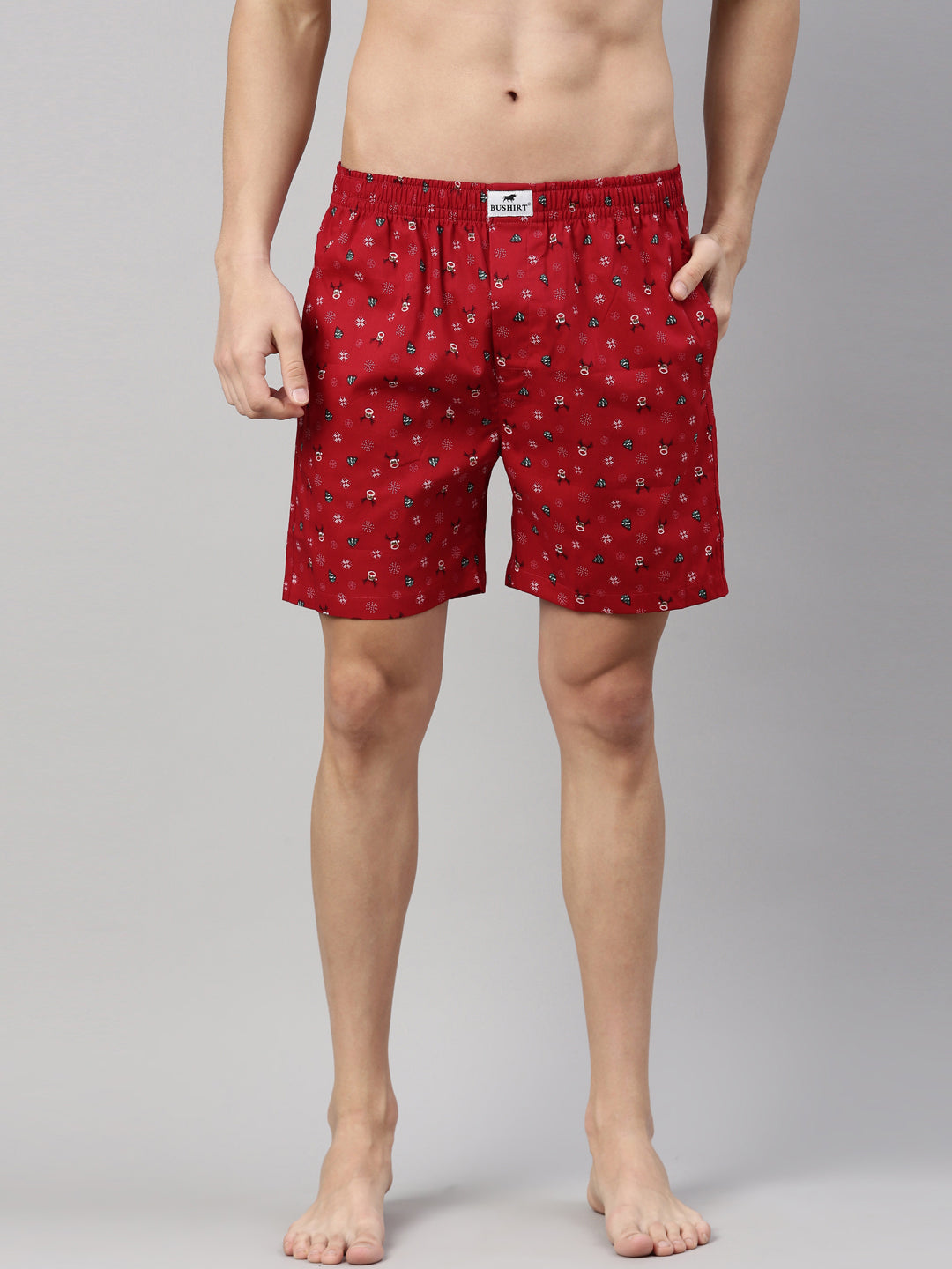Rein Deer Maroon Boxers Boxers Bushirt
